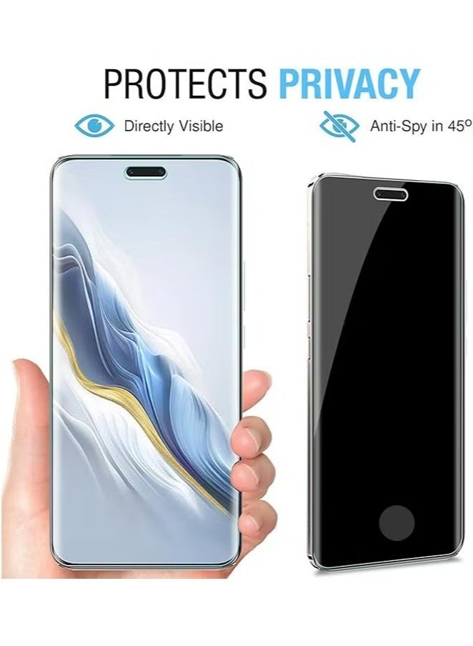 SNBFA 2Pcs Privacy Screen Protector for Honor X9c 5G Tempered Glass,Support Fingerprint Unlocking,9H Hardness Anti-Spy Full Coverage Protector Anti Scratch Screen Protector - Image 3