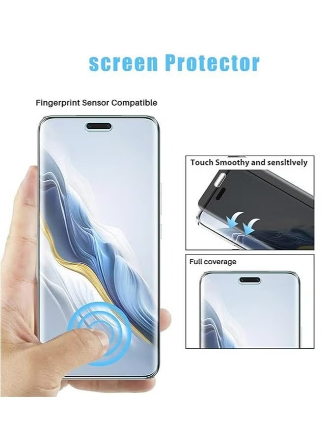 SNBFA 2Pcs Privacy Screen Protector for Honor X9c 5G Tempered Glass,Support Fingerprint Unlocking,9H Hardness Anti-Spy Full Coverage Protector Anti Scratch Screen Protector - Image 4