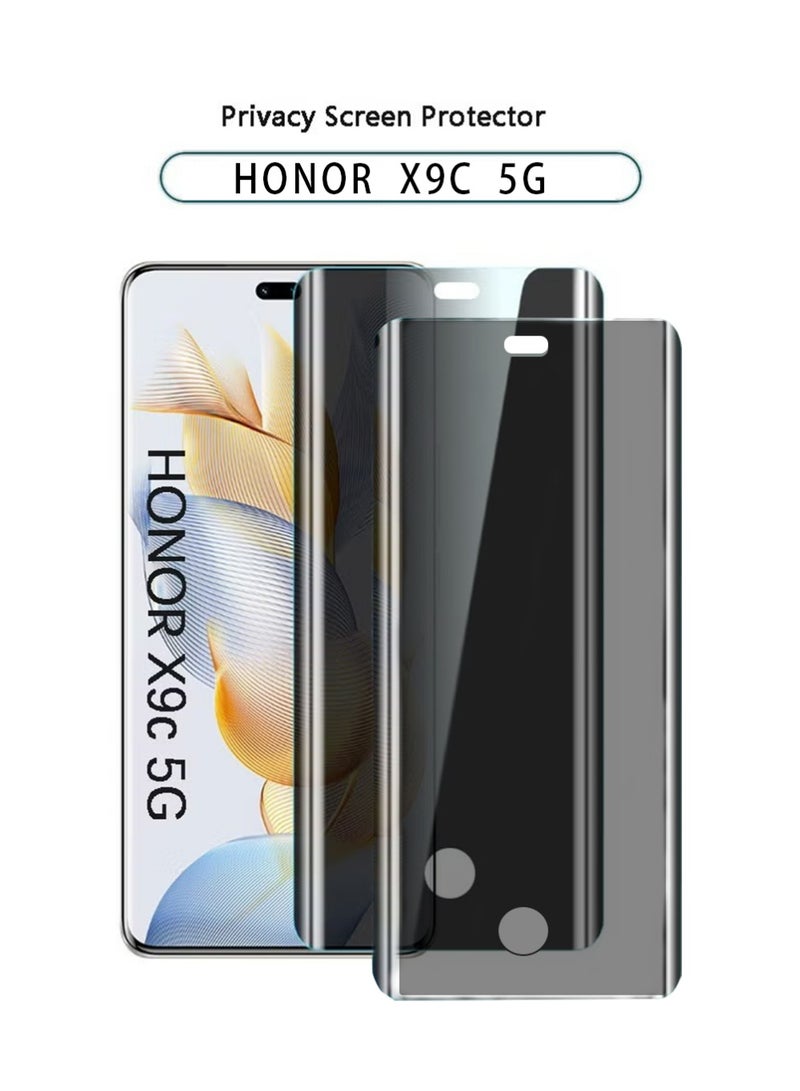 SNBFA 2Pcs Privacy Screen Protector for Honor X9c 5G Tempered Glass,Support Fingerprint Unlocking,9H Hardness Anti-Spy Full Coverage Protector Anti Scratch Screen Protector - Image 1