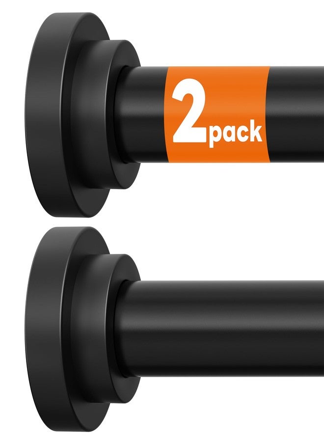 STARLATTA 2 Pack Shower Curtain Rods:43-78 Inch No Drilling Tension Rods, 1" Diameter Heavy Duty Adjustable, Stainless Steel Rust-Proof Spring Anti-Slip Curtain Rod for Bathroom (Black,78'') - Image 1
