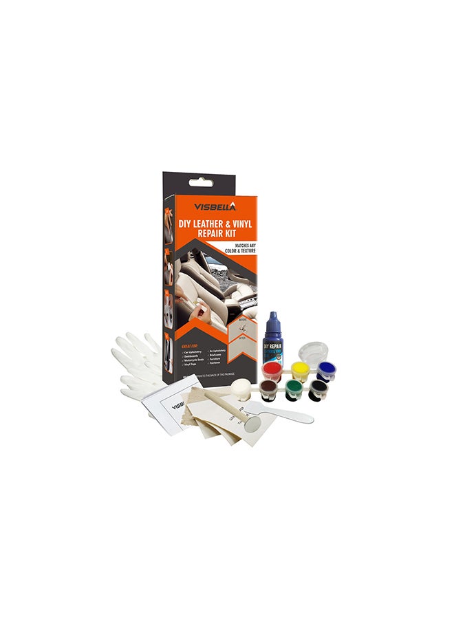 Visbella Visbella Diy Leather And Vinyl Repair Kit, Do It Yourself Tool Fix Holes, Rips, Upholstery Jacket, Leather Car Seat, Automotive And Household Adhesive 