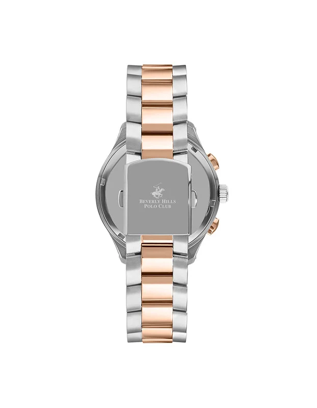 BEVERLY HILLS POLO CLUB Beverly Hills Polo Club BP3304X.460 Men's Multi Function Display Watch & Metal Strap Silver