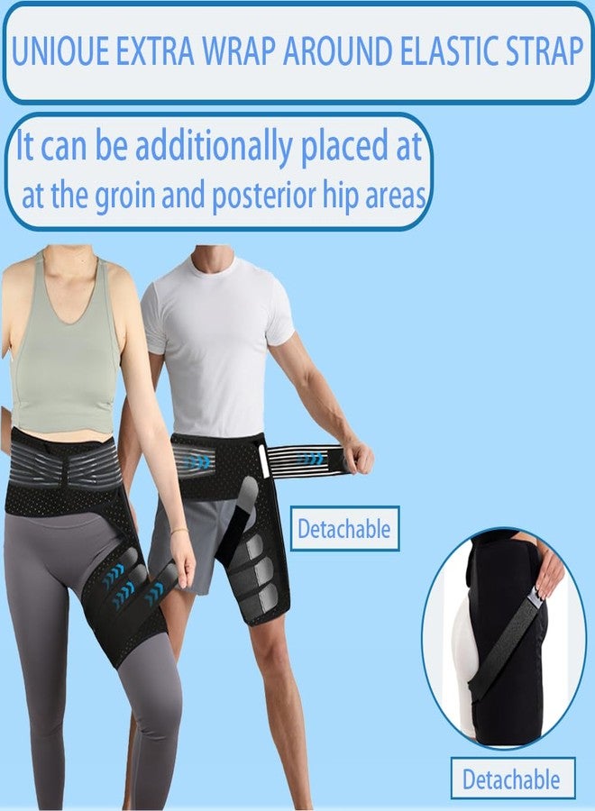 CMRCOYO Thigh Compression Sleeve | Hip & Groin Wrap for Support | Hamstring Compression Sleeve for Women & Men (Medium, RIGHT LEG) - Image 3