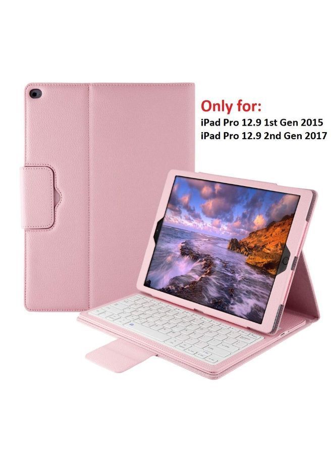 NIBEMINENT Protective Case Cover With Detachable Keyboard For Apple iPad Pro Pink - Image 2