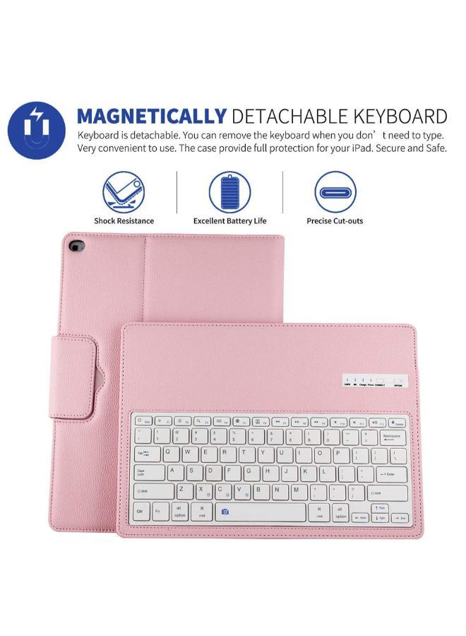 NIBEMINENT Protective Case Cover With Detachable Keyboard For Apple iPad Pro Pink - Image 3