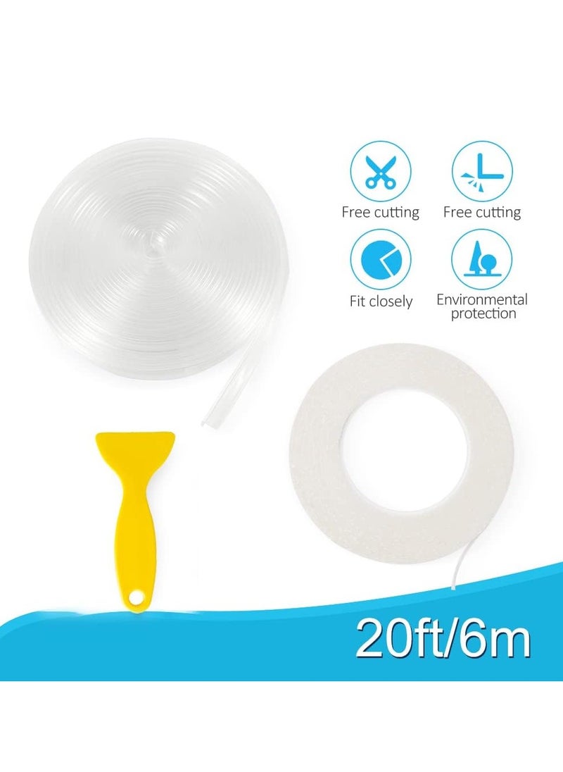 Tables Corner Guards Child Safety, Soft Silicone Bumper Strip Furniture Clear Toddler Edge Protectors Baby Proofing 20ft(6m)