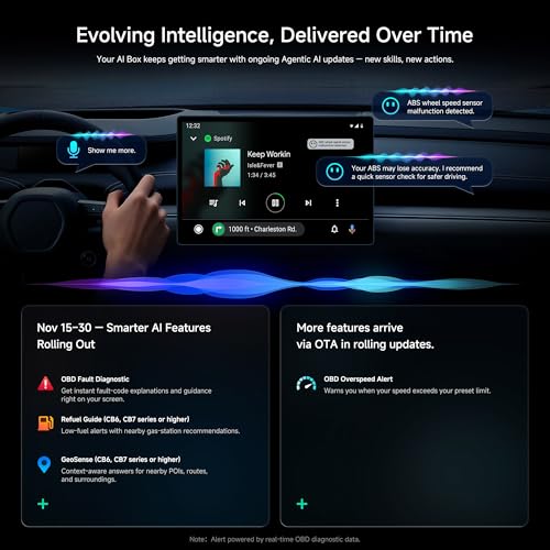 ATOTOZONE AD5 AI Box Wireless CarPlay Adapter & Android Auto, 2025 Upgrade Ai Box CarPlay Compatible with YouTube, AI DriveChat, Dual Wi-Fi, Dual BT, for OEM Wired CarPlay/Android Auto - Image 5