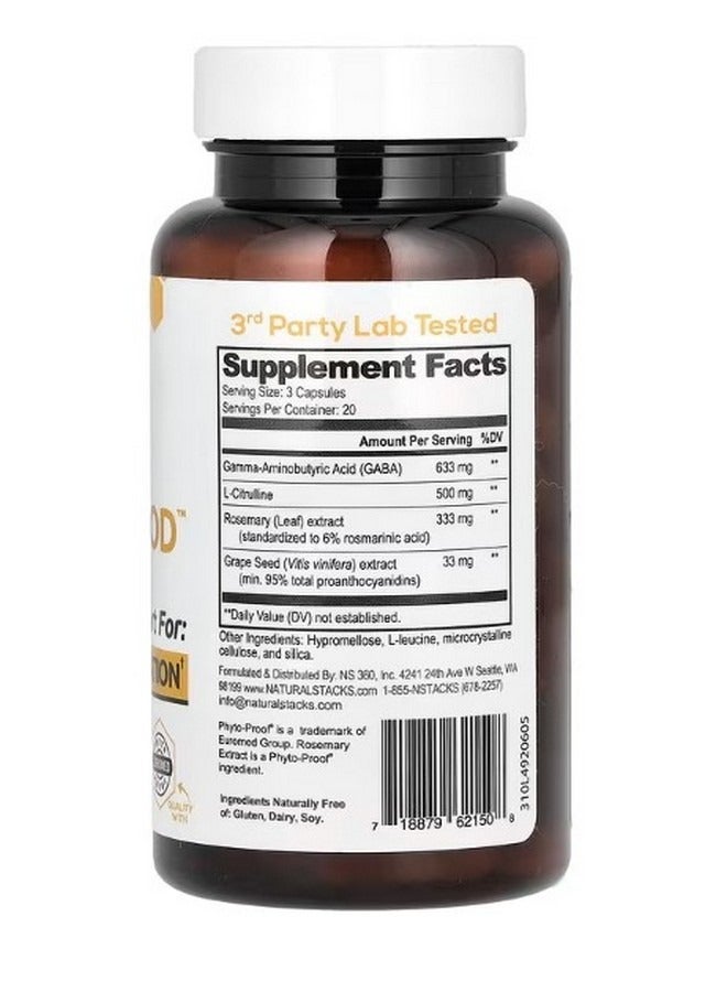 ناتشورال ستاكس Gaba Brain Food 60 Vegan Capsules - Image 2