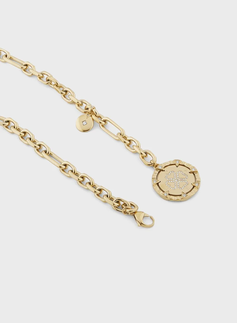 GUESS Round Harmony Double Layered Necklace