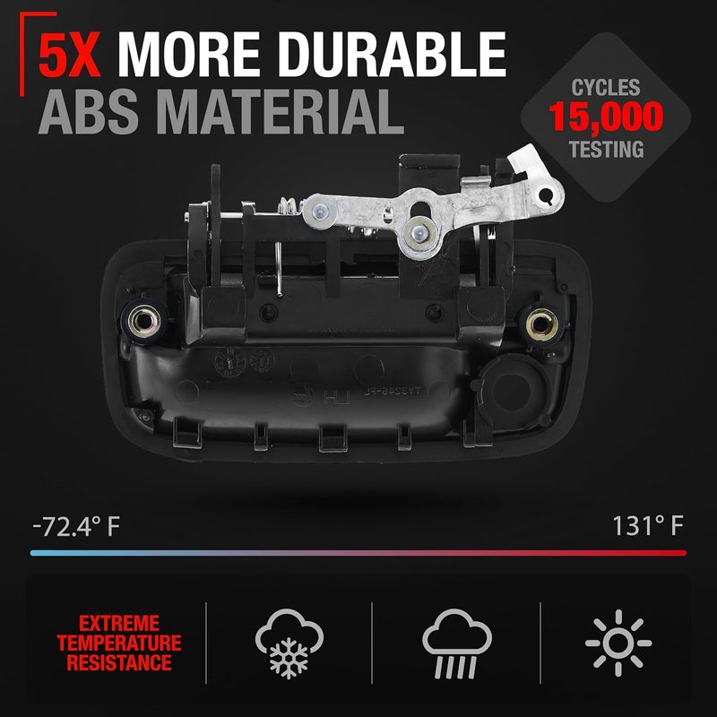 T1A Exterior Front Passenger Door Handle Replacement - Compatible with 1995-2004 Toyota Tacoma - Textured Black with Keyhole - OEM 69210-35020, 91318, 79345, TO1311117 - Image 3