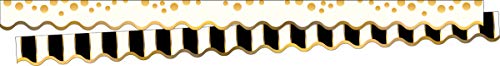 BARKER CREEK مجموعة حدود مزدوجة الجوانب مزخرفة من باركر كريك، تصميمات عصرية، مجموعة متعددة الألوان من 4 قطع، بوهيمية، عملات ذهبية، مغربية، احلم بها، 39' x 2.25" حدود في كل تصميم من 4 تصميمات بإجمالي 156' (912) - Image 3