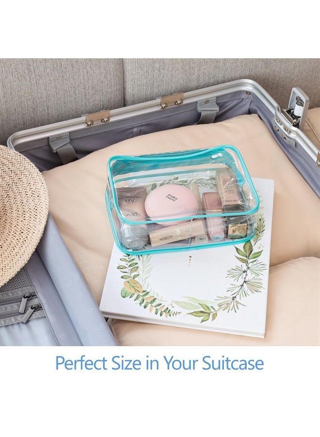 Packism Clear Makeup Bags, 3 Pack TSA Approved Toiletry Bags Clear Toiletry Bags for Traveling, Clear Cosmetic Bags Airport Carry on Clear Compliant Bag, Green - Image 5