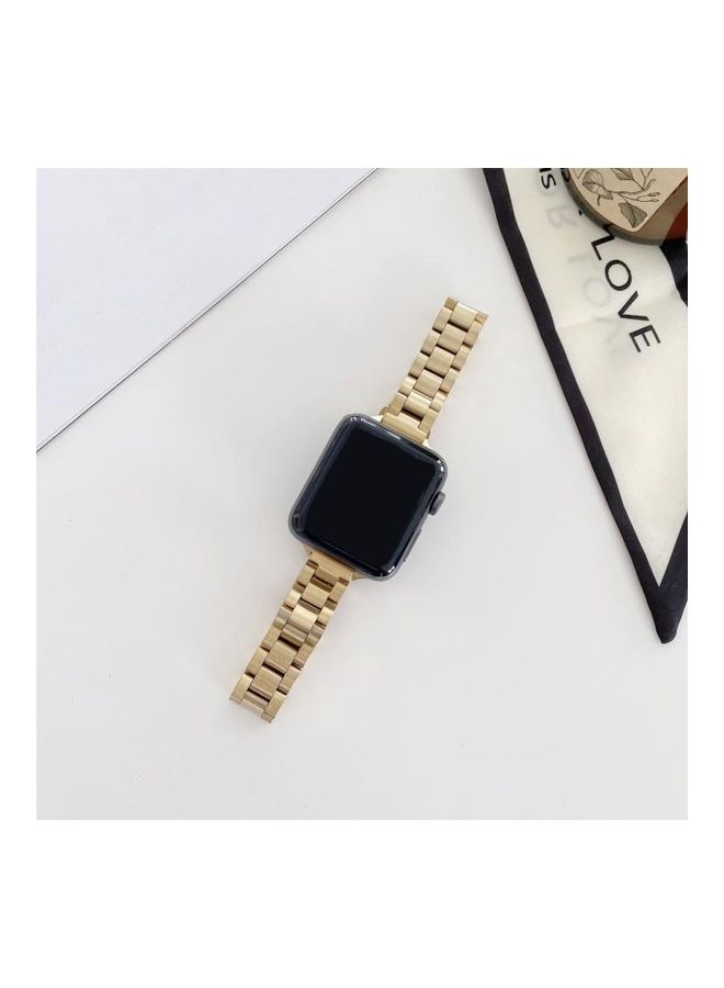 NIBEMINENT Ethnic Replacement Watchband for Apple Watch Series 1/2/3/4/5/6/7/SE 42/44/45mm Gold - Image 3