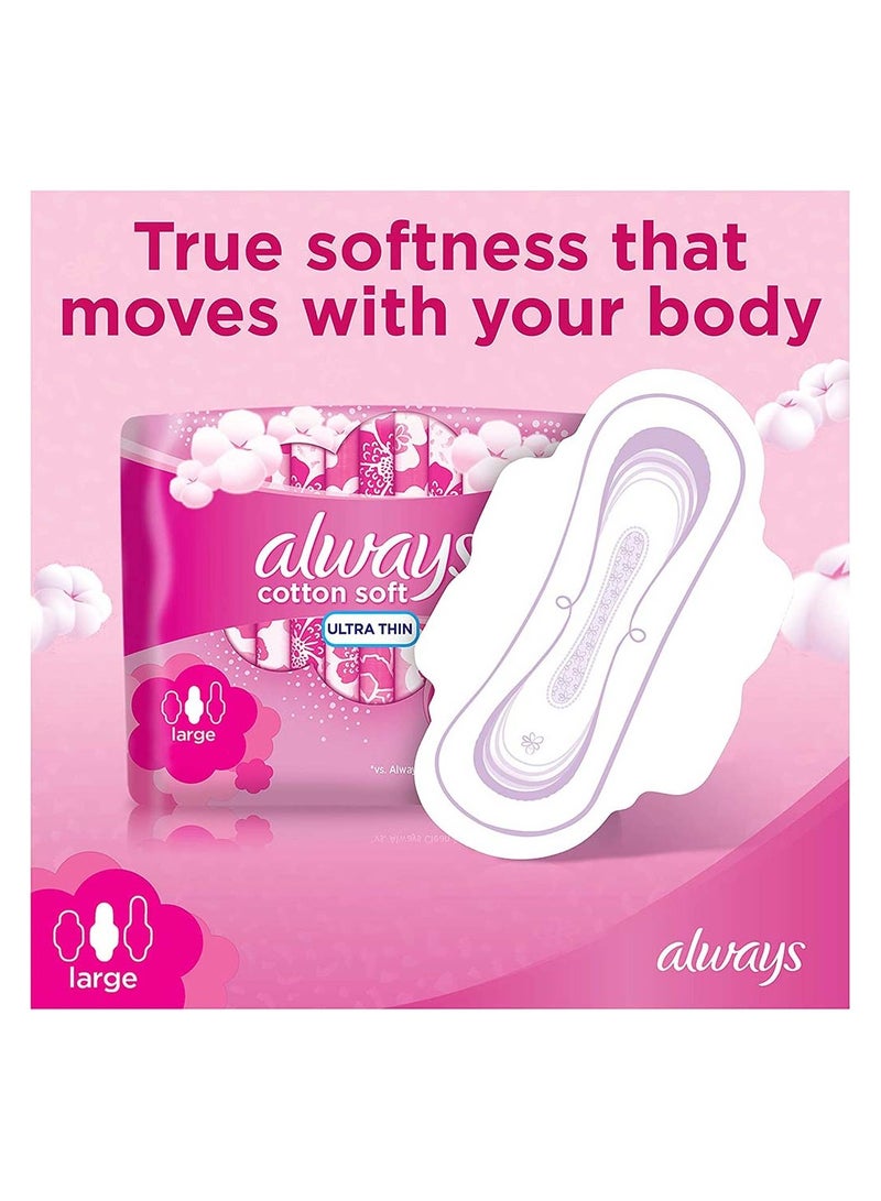 Always Cotton Soft Ultra Thin Large Sanitary Pads With Wings Pack Of 8'S - Image 2