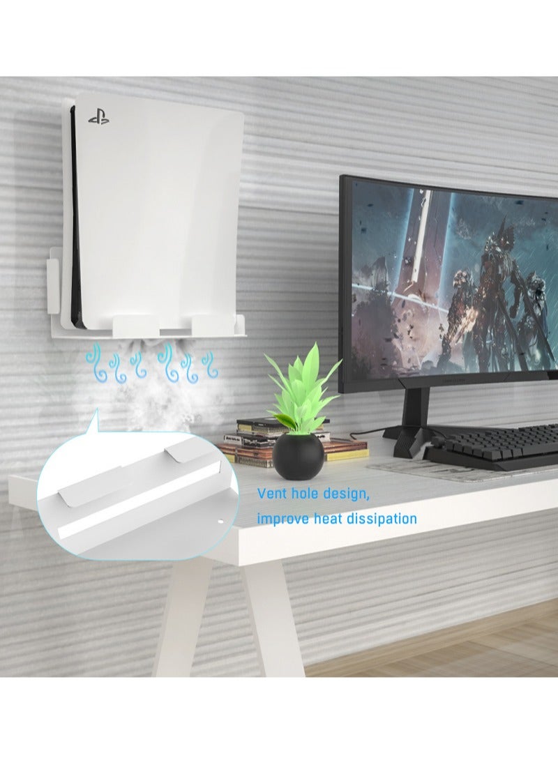 JYS Wall Mount for PS5, Wall Mount Bracket Set, with Screwdriver and Screws, Sturdy Metal Wall Hanging Holder, Stand for PS5 Gaming Console Disk, White  - Image 3