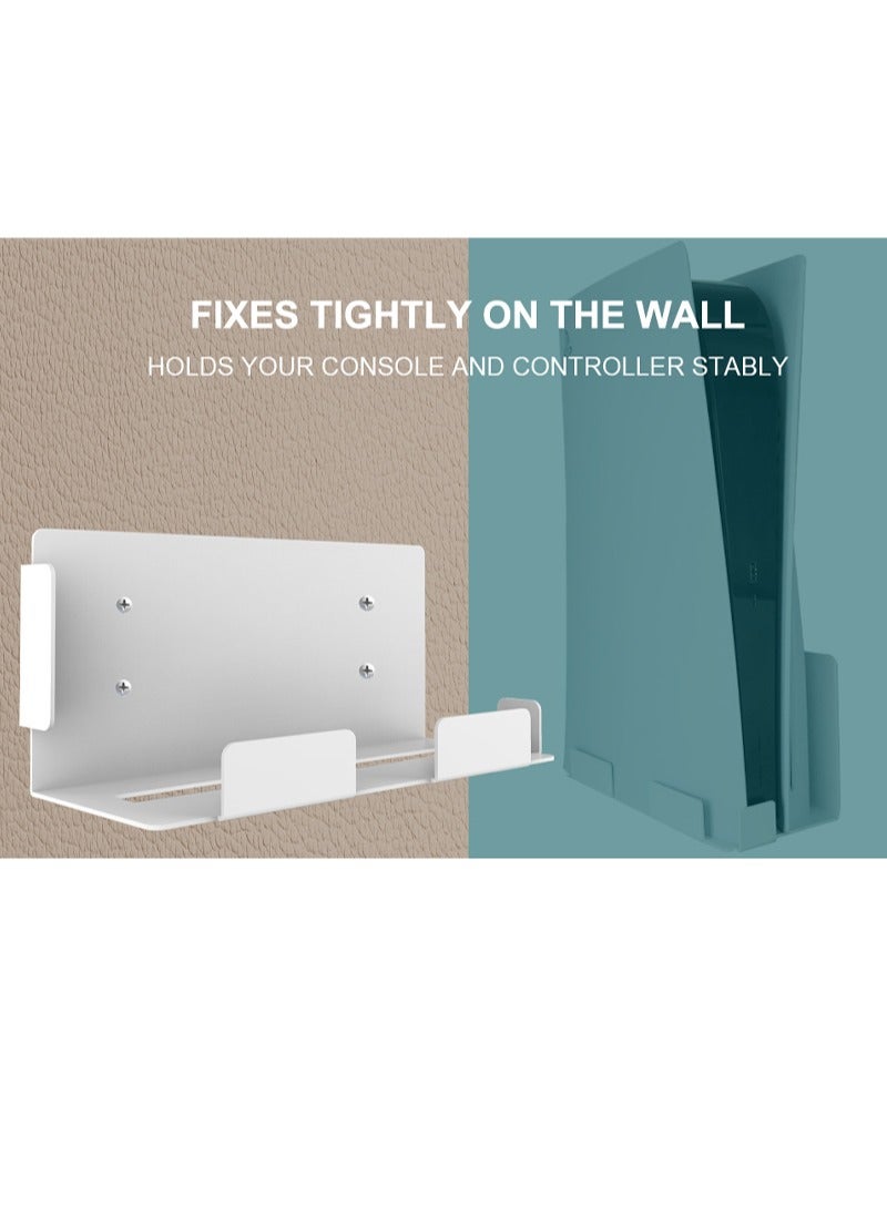 JYS Wall Mount for PS5, Wall Mount Bracket Set, with Screwdriver and Screws, Sturdy Metal Wall Hanging Holder, Stand for PS5 Gaming Console Disk, White  - Image 4