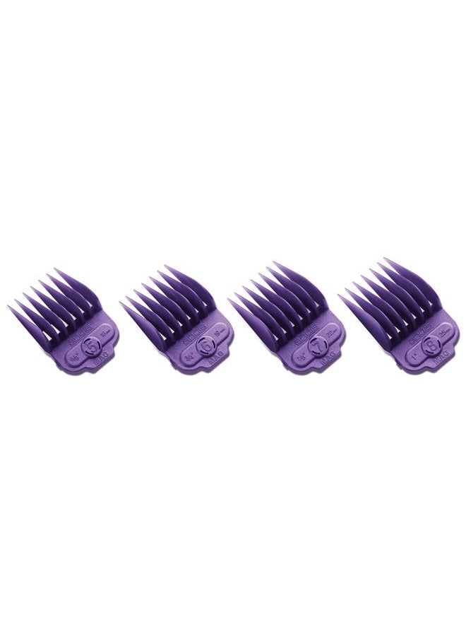 Andis 66320 Magnetic 4-Piece Comb Set - Perfect for Hair Cutting & Grooming – Sizes 5, 6, 7, 8 (5/8", 3/4", 7/8", 1") – Large, Purple - Image 1