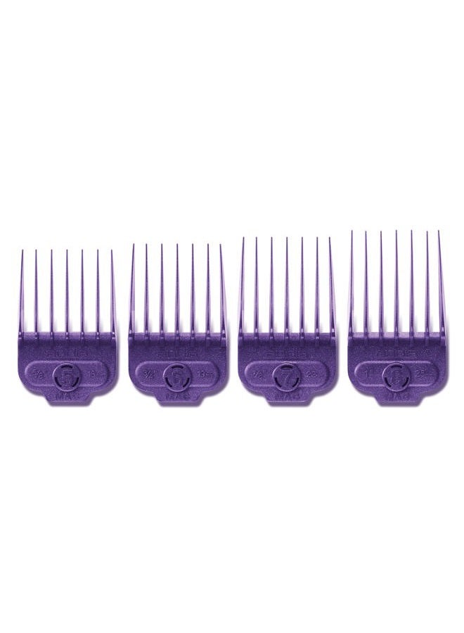 Andis 66320 Magnetic 4-Piece Comb Set - Perfect for Hair Cutting & Grooming – Sizes 5, 6, 7, 8 (5/8", 3/4", 7/8", 1") – Large, Purple - Image 2
