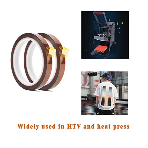 EQUTY BAYMERS 2 Rolls 10mm X 33m 108ft Heat Tape,Heat Resistant Tape,Heat Transfer Tape,Thermal Tape,Sublimation Tape,Heat Vinyl Press Tape,No Residue,High Temperature Tape,Electronics,Soldering,Circuit Board - Image 4