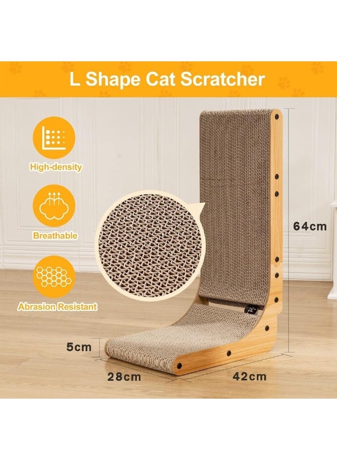NeoStyle Cat Scratching Board, Indoor Cat Scratching Board with Catnip, Wear-resistant, Protect Furniture from Damage, Suitable for Cats (L Type) - Image 2