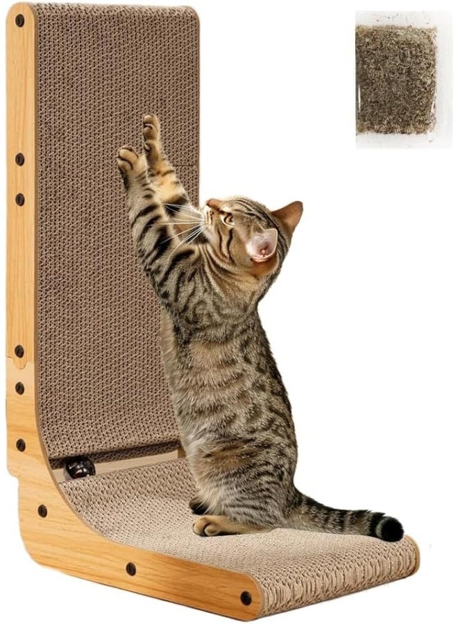 NeoStyle Cat Scratching Board, Indoor Cat Scratching Board with Catnip, Wear-resistant, Protect Furniture from Damage, Suitable for Cats (L Type)