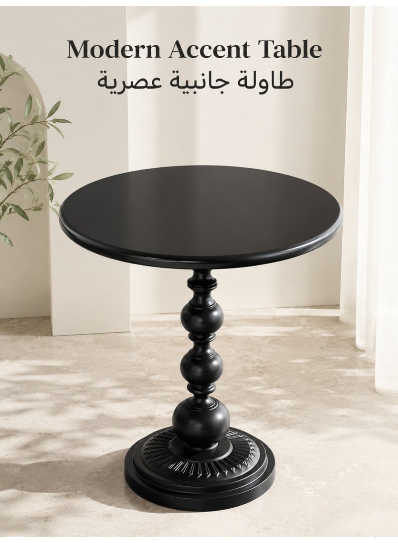 Pomefar Sofa Side Table, Coffee Table, Nordic Corner Small Table, Tea End table for Living Room, Bedroom, Black - Image 1