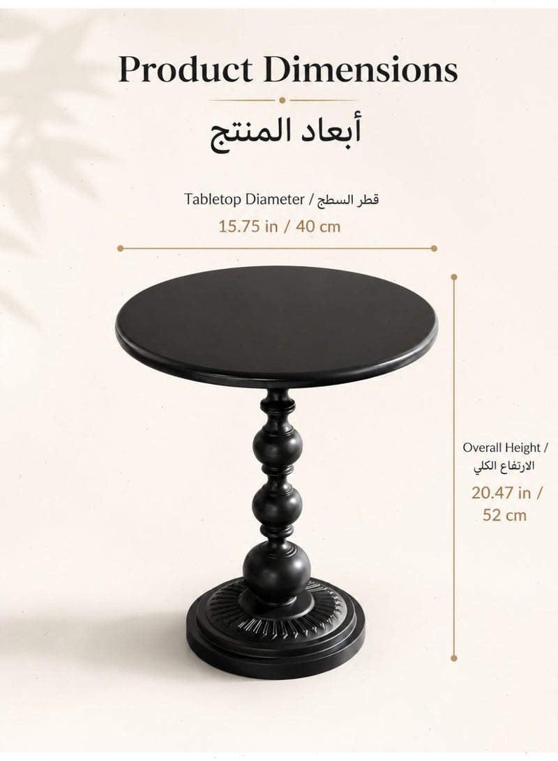 Pomefar Sofa Side Table, Coffee Table, Nordic Corner Small Table, Tea End table for Living Room, Bedroom, Black - Image 2