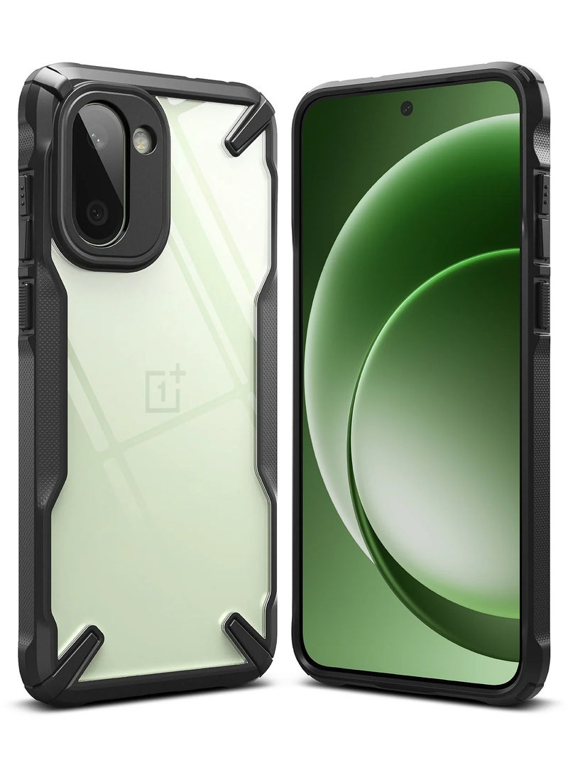 Ringke Fusion-X for OnePlus 15R Case , Clear Hard Back with Shockproof Protective Bumper Phone Cover for OnePlus 15R - Black black - Image 1