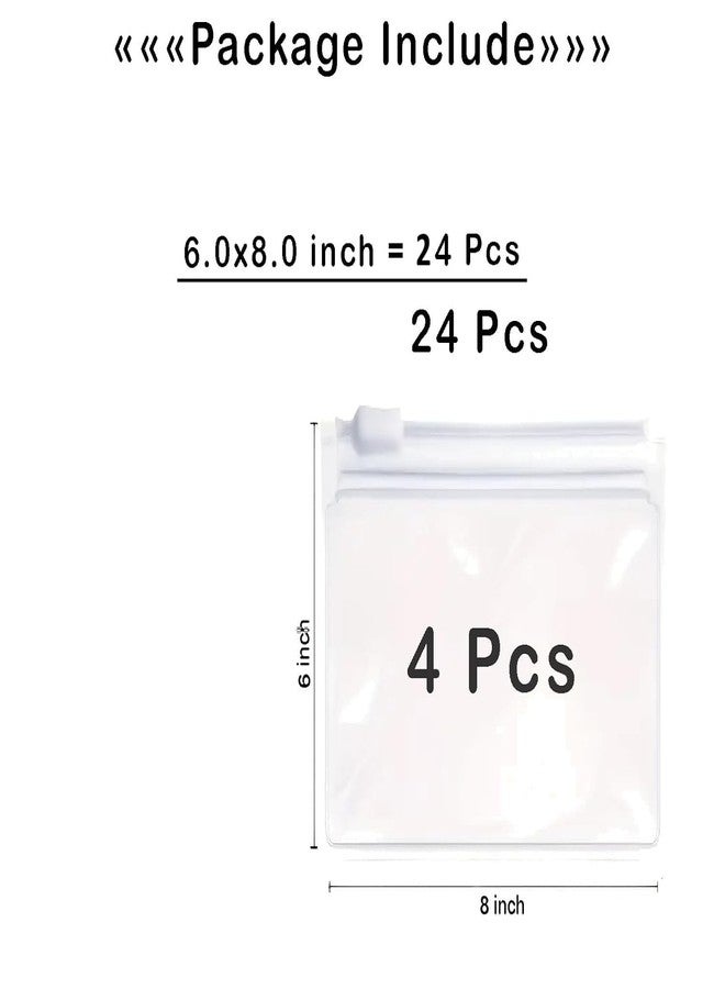 Hemira 24 Pcs Zip Lock Pouch Set - Transparent Reusable Bags Combo for Makeup, Jewellery, Stationery & Travel | 20 Small + 4 Large Organizer Pouches | Durable, Dust-Proof & Made in India - Image 3