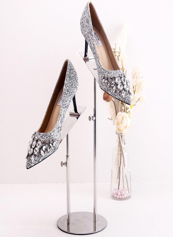 Mollytek Shoe Display Stand for Retail Store Stainless Steel Height Adjustable Countertop Double-Headed High Heel Shoe Display Risers Stand Rack for Vendors Photos - Image 2