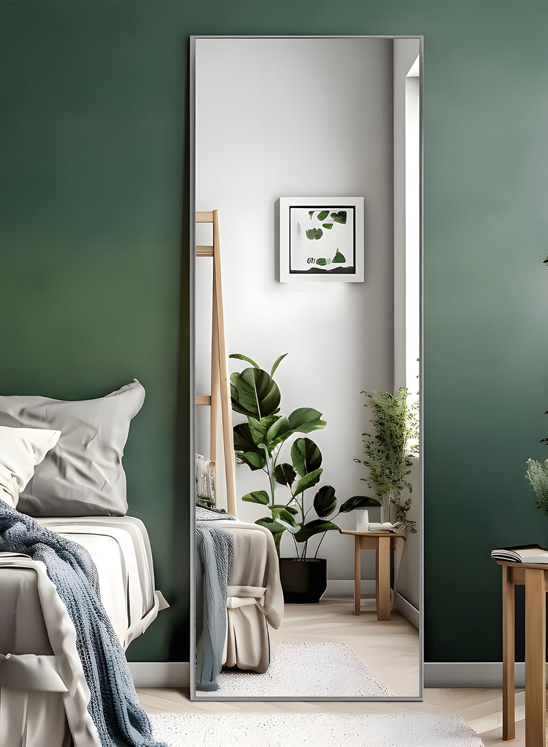 Taimi Large mirror with elegant design 155x45cm- Full length mirror with White metal frame and back stand - Its wonderful design is suitable for living rooms, dressing rooms and bedrooms  - Image 2