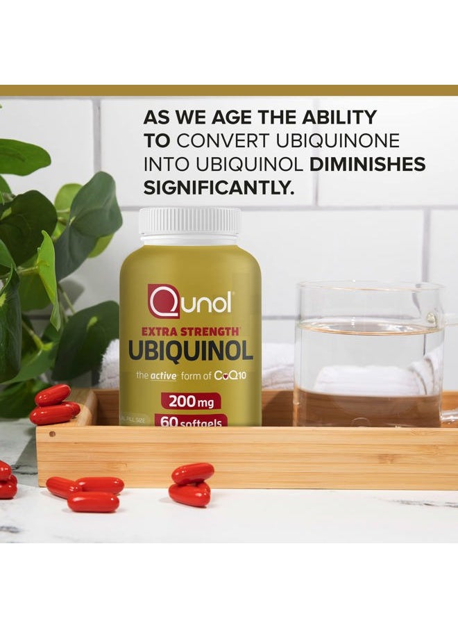 Qunol Ubiquinol CoQ10 200mg Softgels, Ubiquinol 200mg - Active Form of Coenzyme Q10, Antioxidant for Heart Health - 60 Count (Pack of 2)  - Image 3