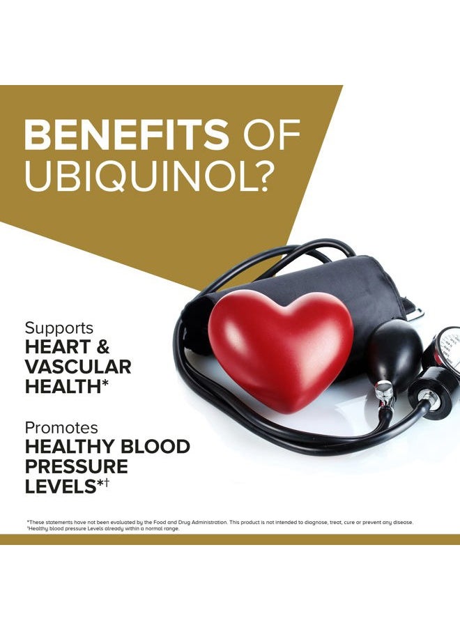 Qunol Ubiquinol CoQ10 200mg Softgels, Ubiquinol 200mg - Active Form of Coenzyme Q10, Antioxidant for Heart Health - 60 Count (Pack of 2)  - Image 4