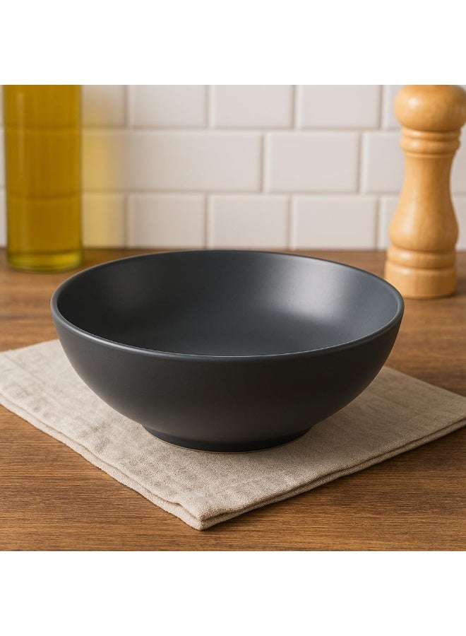 BS B&S Metro Grey Matte Stoneware Noodle Bowl Set of 4 - Image 1