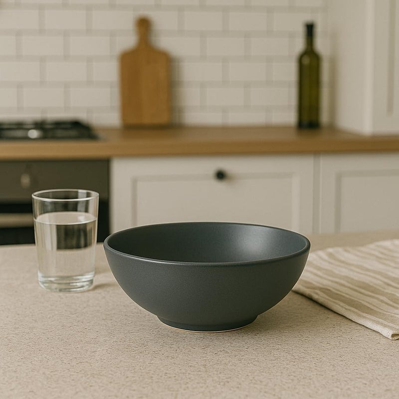 BS B&S Metro Grey Matte Stoneware Noodle Bowl Set of 4 - Image 2