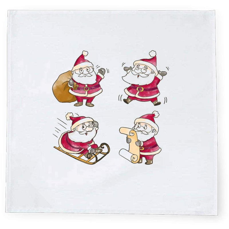 Khakee 6 Pcs Christmas Theme Tafta Silk Table Napkins 10x 10 for Xmas Decoration Christmas OrnamentsChristmas Gift npxmas345P - Image 2