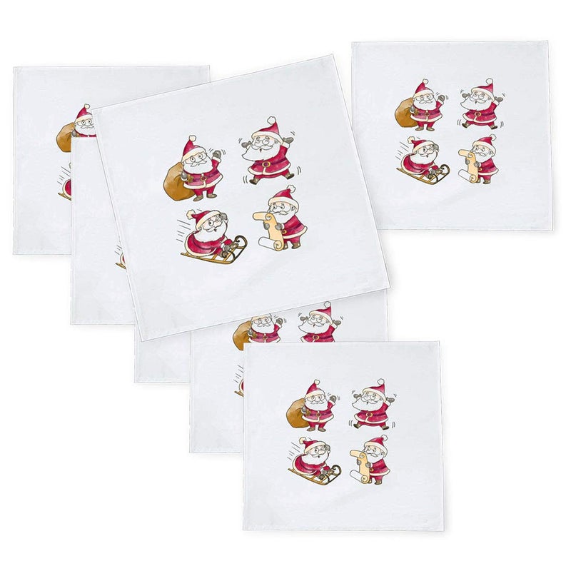 Khakee 6 Pcs Christmas Theme Tafta Silk Table Napkins 10x 10 for Xmas Decoration Christmas OrnamentsChristmas Gift npxmas345P - Image 1