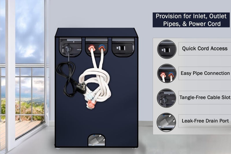 Wings Star Waterproof Top Load Fully Automatic Washing Machine Cover for 8 Kg, 8.5 Kg, 9 Kg, 9.5 Kg (Blue) - 63 x 63 x 93 cms - Image 5