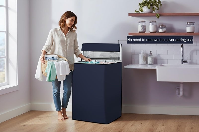 Wings Star Waterproof Top Load Fully Automatic Washing Machine Cover for 8 Kg, 8.5 Kg, 9 Kg, 9.5 Kg (Blue) - 63 x 63 x 93 cms - Image 2