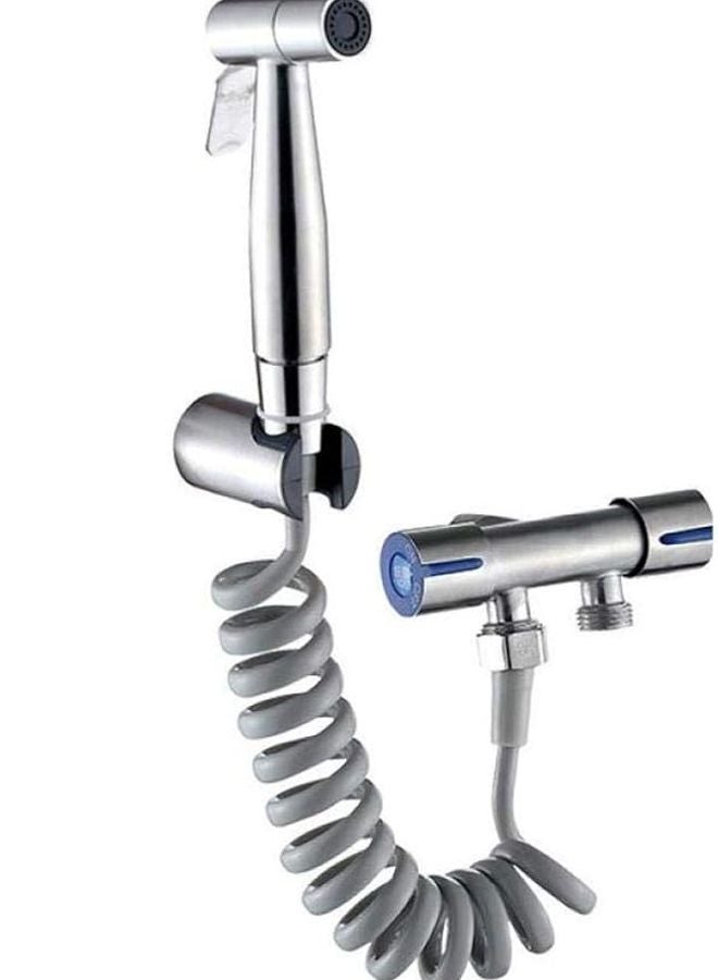 304 Stainless Steel Toilet Spray Gun Kit Wall Mounted Bathroom Shower Head Adapter Hose - Image 1