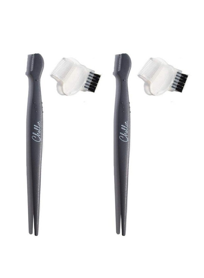Chella Eyebrow Razor Brow Razor With Eyebrow Brush And Comb Pack Of 2 - Image 4