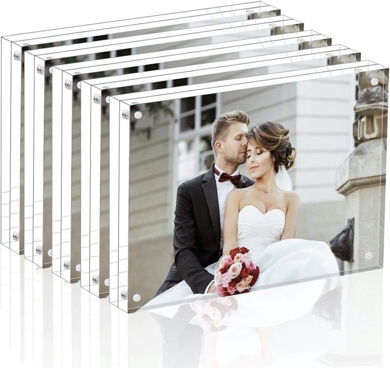 Magicool Premium Acrylic Photo Frame- Magnet Photo Frame -Double Sied Thick Desktop Frames (4x6 5 Pack) - Image 1