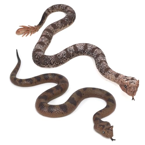 Lohoee 2Pcs Rubber Snakes Fake Snake Lifelike Rubbe Snake Keep Birds Away for Garden Scare Birds Prank April Fools Day or Halloween Decoration Props Style 1 - Image 1