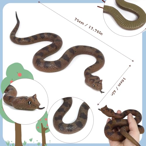 Lohoee 2Pcs Rubber Snakes Fake Snake Lifelike Rubbe Snake Keep Birds Away for Garden Scare Birds Prank April Fools Day or Halloween Decoration Props Style 1 - Image 5