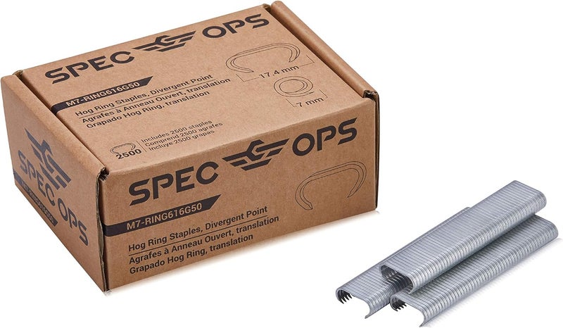 Spec-Ops - M7-RING616G50 أدوات 16 قياس 11/16" حلقات خنزير، نقطة متباينة، 2,500 عبوة، 3% تبرع للمحاربين القدامى فضي - Image 1