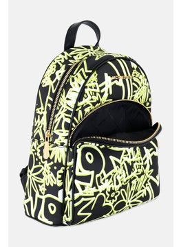 Michael Kors Women Allover Print Backpack 30 H x 25 L x 14 w cm, Black  - Image 3