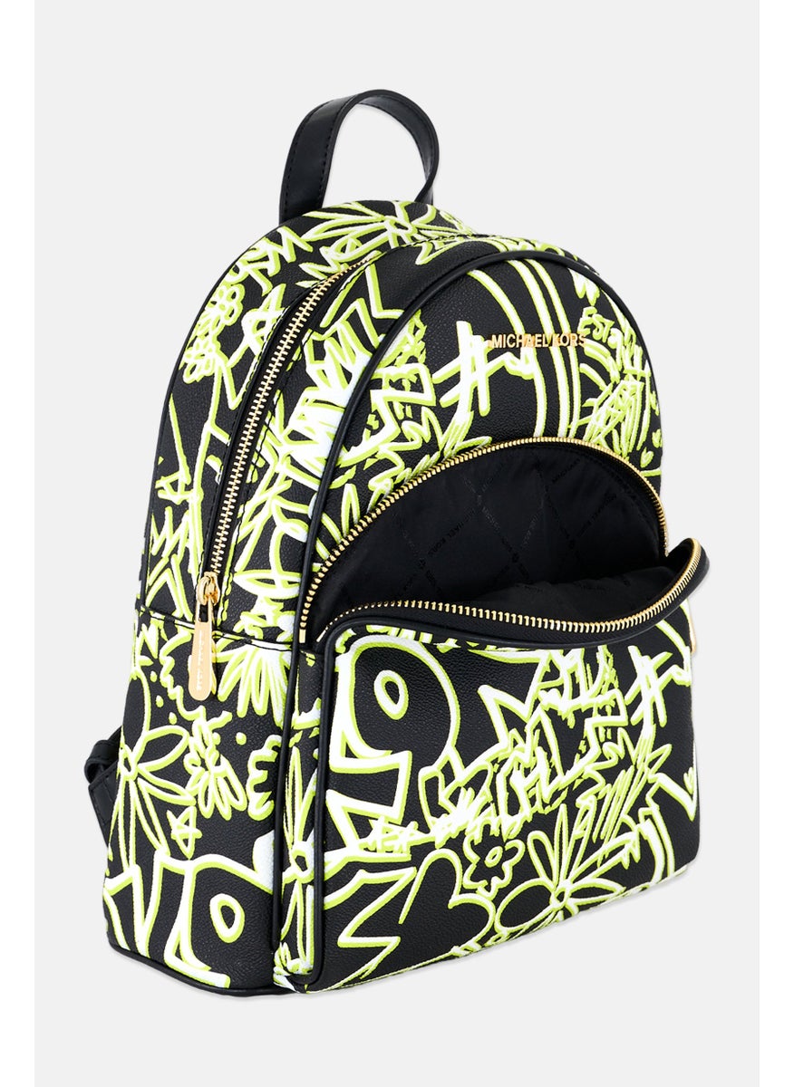 Michael Kors Women Allover Print Backpack 30 H x 25 L x 14 w cm, Black  - Image 3