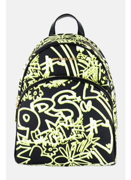 Michael Kors Women Allover Print Backpack 30 H x 25 L x 14 w cm, Black  - Image 1