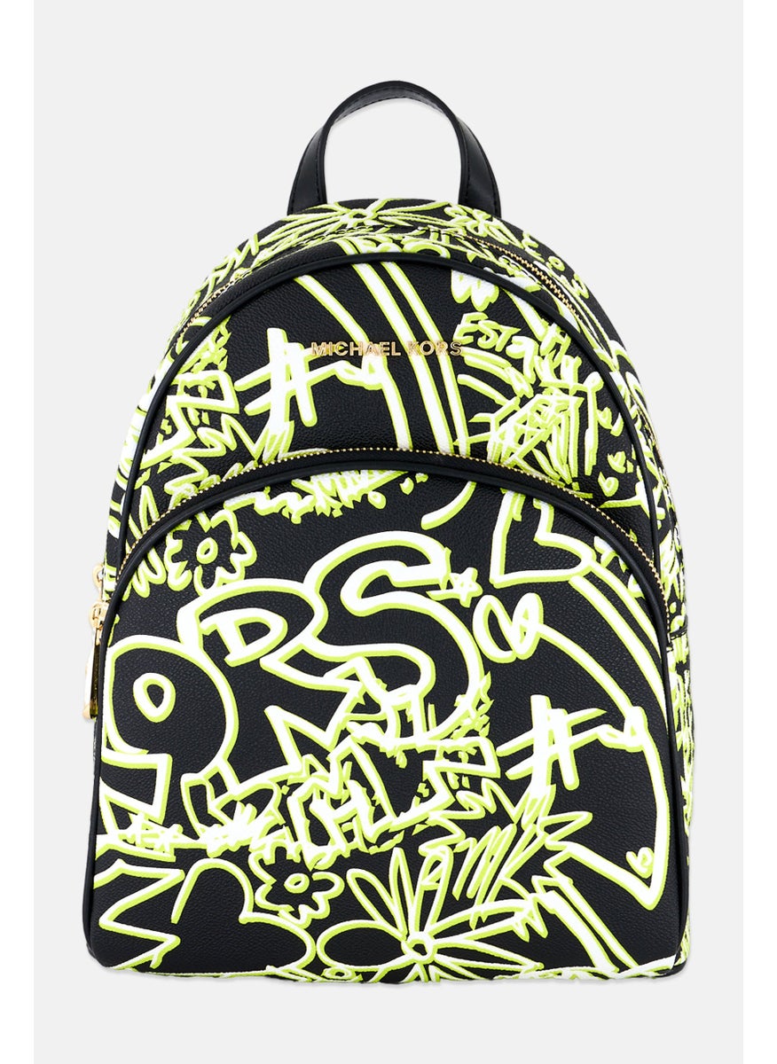 Michael Kors Women Allover Print Backpack 30 H x 25 L x 14 w cm, Black  - Image 1