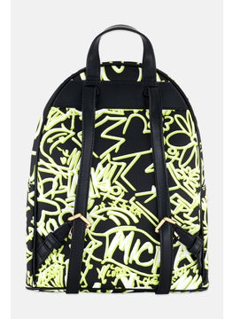 Michael Kors Women Allover Print Backpack 30 H x 25 L x 14 w cm, Black  - Image 2